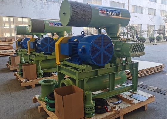DN100 50Kpa RPM1350 ثلاثة أوراق الجذور المنفخة للنقل الهوائي